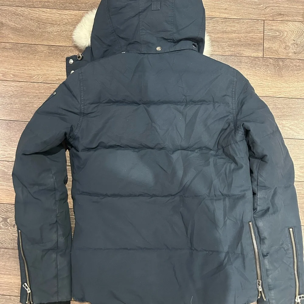 Moose Knuckles Black Puffer Jacket with Fur Hood - Picture 2 of 7